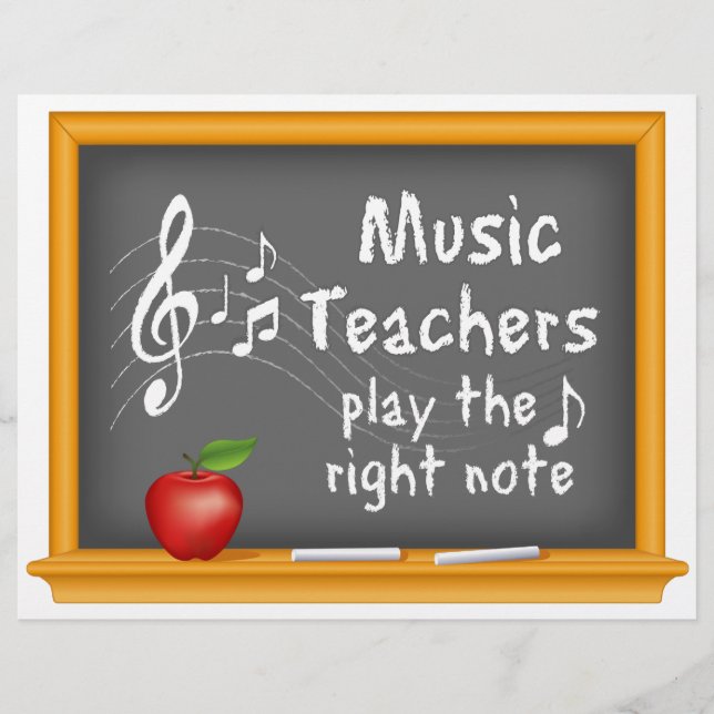 Anpassa musiklärare att spela upp Höger Note Reklamblad (Framsidan)