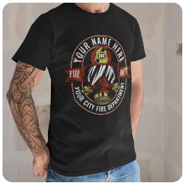 Anpassa NAME Brandmask för brandmanshjälm Räddning T Shirt