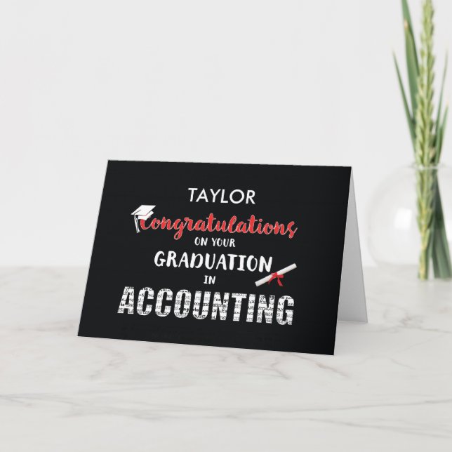 Anpassa Namn Accounting Studenten gratulationer Kort (Framsida)
