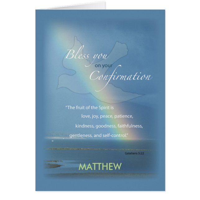 Anpassa Namn Anpassade Bekräftelse av regnbåge Hälsningskort (Framsidan)