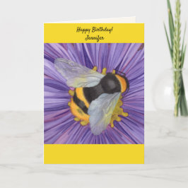 Anpassa NAMN Bee Honeybee-födelsedagskort Helgkort