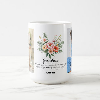 Anpassa Namn Blommigt Blommor Granma Gift Combo Kaffemugg