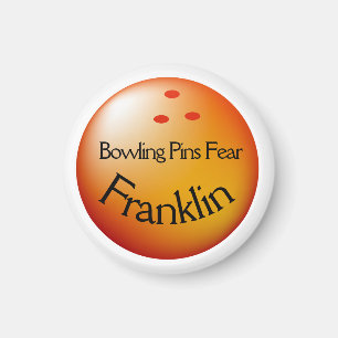 Anpassa Namn Bowling Ball Stift fruktar mig Bowlar Magnet