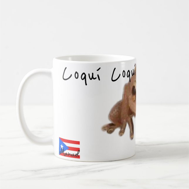 Anpassa Namn Coqui Puerto Rico-Flagga Kaffemugg (Vänster)