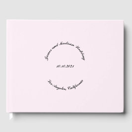 Anpassa Namn, datum, blek ljusa rosa bröllop Gästböcker