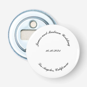 Anpassa Namn, datum för svart böjt brev bröllop Flasköppnare