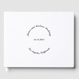 Anpassa Namn, datum för svart böjt brev bröllop Gästböcker