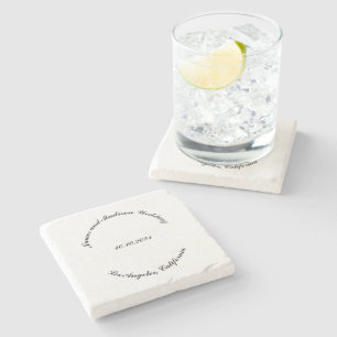 Anpassa Namn, datum för svart böjt brev bröllop Stenunderlägg