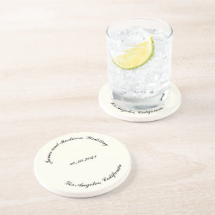 Anpassa Namn, datum för svart elfenben bröllop Underlägg