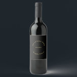 Anpassa Namn, datum för svart simil guld bröllop Vinflaska Etikett<br><div class="desc">Anpassa Namn,  datum för svartsimil guld bröllop Flaska-etikettext för Vin,  anpassa den med din egen anpassningsbar,  information</div>