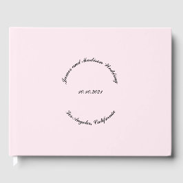 Anpassa Namn, datum, ljusa rosa bröllop Gästböcker