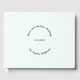 Anpassa Namn, datum, ljusmint grönt bröllop Gästböcker