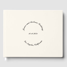 Anpassa Namn, datum, svart blommigt vit bröllop Gästböcker