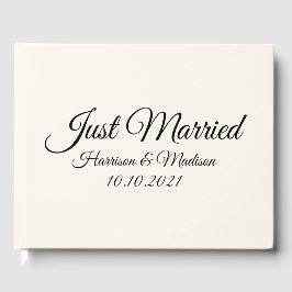 Anpassa Namn, datum, svart blommigt vit bröllop Gästböcker