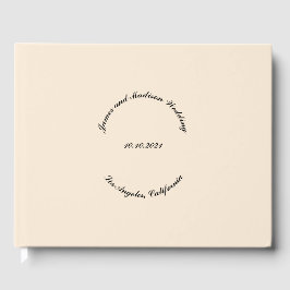 Anpassa Namn, datum, svart, eggshell bröllop Gästböcker