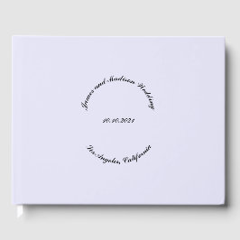 Anpassa Namn, datum, svart Lavender-mist bröllop Gästböcker