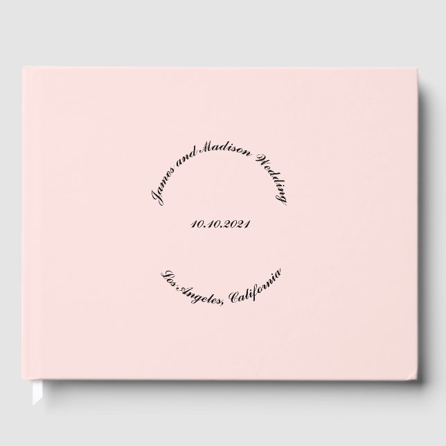 Anpassa Namn, datum, svart, Misty ro bröllop Gästböcker (Framsida)