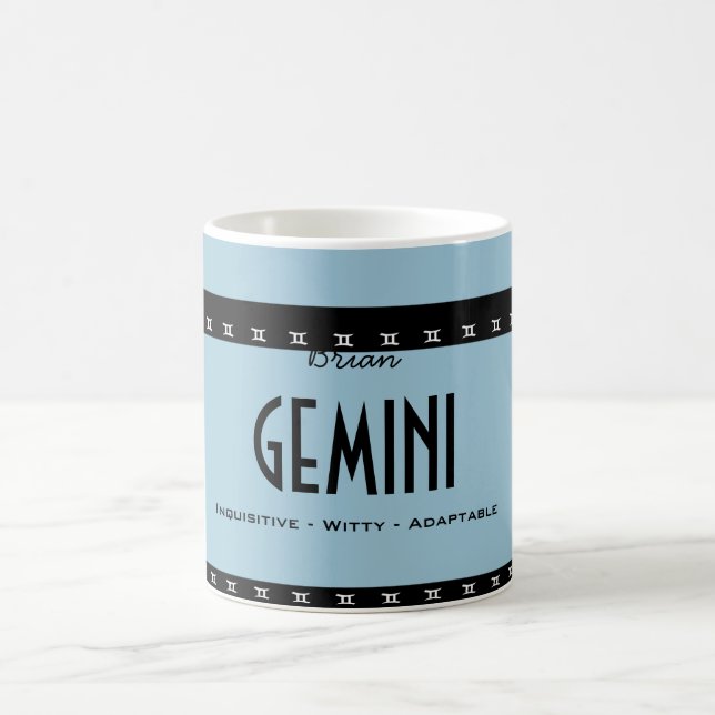 Anpassa Namn-Färg GEMINI-födelsedagszodiak Kaffemugg (Center)