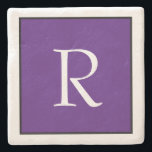 Anpassa namn för Monogram Initialer Lila Stenunderlägg<br><div class="desc">Designad med textmall för inledande monogrammet som du kan anpassa!</div>