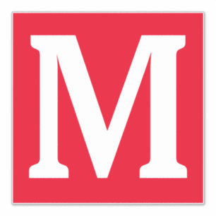 Anpassa namn för Monogram Initialer Red White Bold Klistermärken