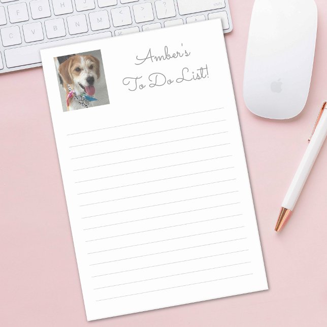 Anpassa Namn, foto och meddelande, linjerat Linjer Post-it Block (Skapare uppladdad)