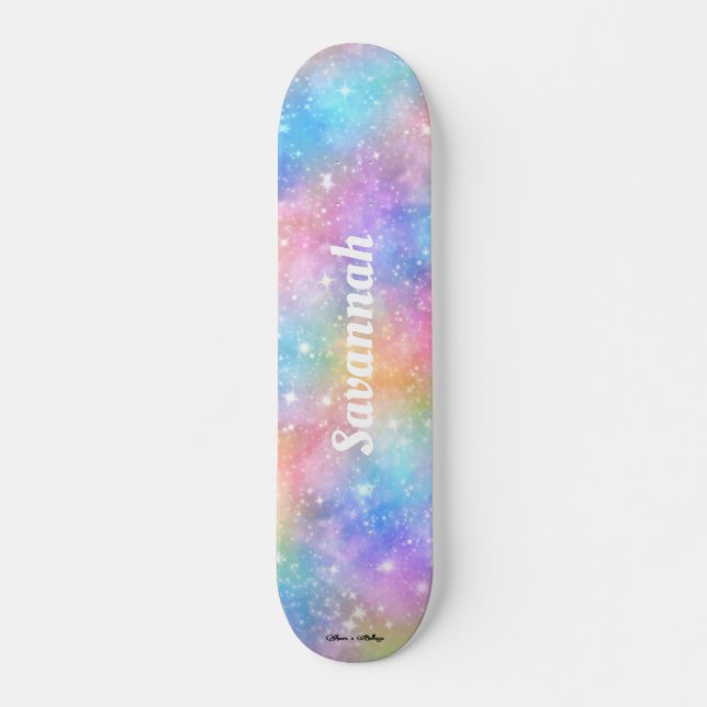 Anpassa Namn Galaxy Nebula Regbow Gradient Mini Skateboard Bräda 18,5 Cm (Framsida)