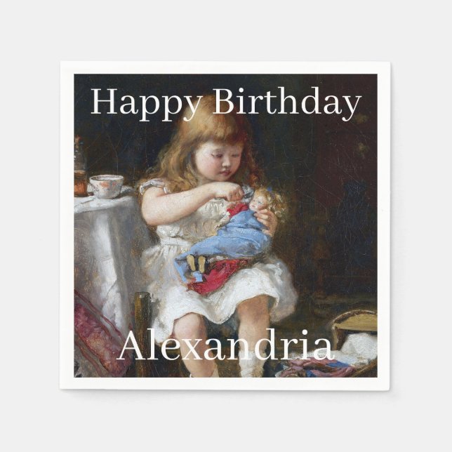 Anpassa Namn, girig liten mor Pappersservett (Framsidan)