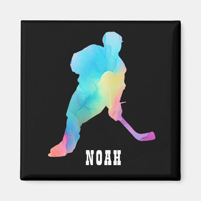 Anpassa namn Hockey Player Magnet (Framsidan)