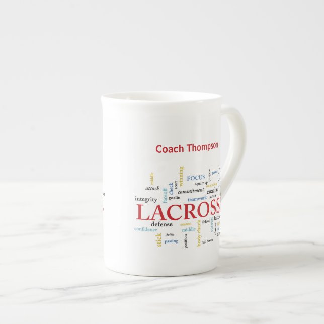 Anpassa Namn Lacrosse Coach, tack Ord Benporslin Mugg (Framsida höger)
