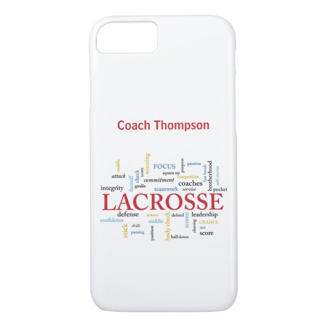 Anpassa Namn Lacrosse Coach, tack Ord Case-Mate iPhone Skal (Baksida)