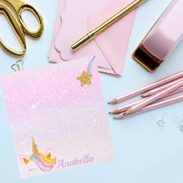 Anpassa Namn Lila Gnistra Glitter Unicorn Anteckningsblock