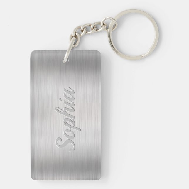 Anpassa Namn & Message, Brushed Steel (Baksidan)