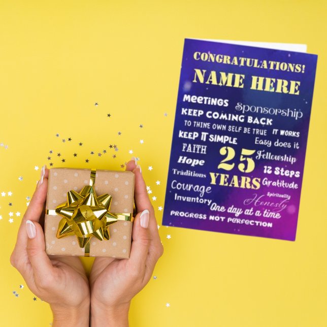 Anpassa Namn/Milstolpe 12 Steg Återhämtningskort Kort (Skapare uppladdad)