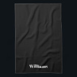 Anpassa namn-minimalistisk svart vit kökshandduk<br><div class="desc">Anpassa namn minimalistisk svartvit kökshandduk</div>