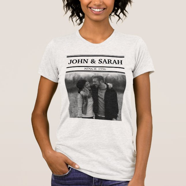 Anpassa Namn och foto T Shirt (Framsida)