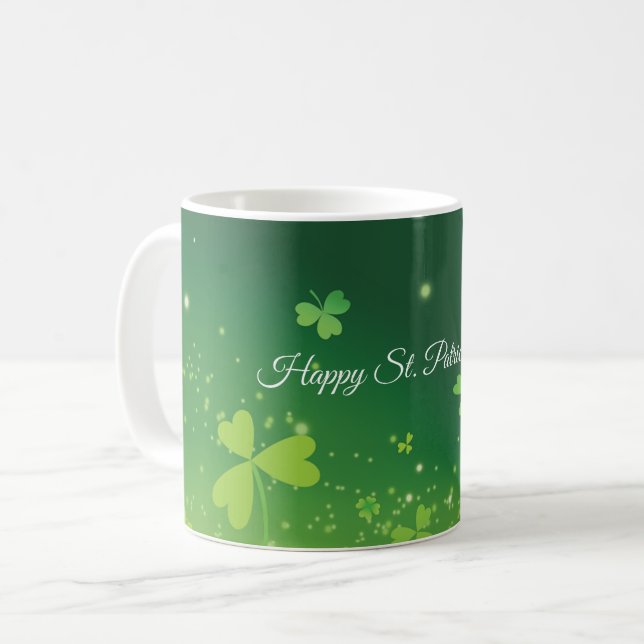 Anpassa Namn och fotot St. Patrick-Day-Grönten Kaffemugg (Framsida vänster)