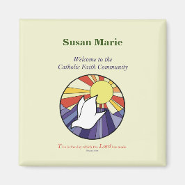 Anpassa Namn, RCIA Dove Circle på Gult Magnet