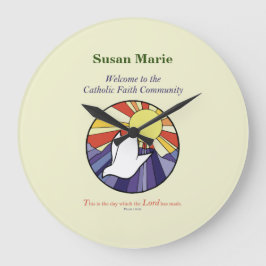 Anpassa Namn, RCIA Dove Circle på Gult Stor Klocka