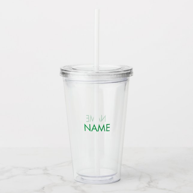 Anpassa namn, rensa grönten för textminimalistisk take away mugg (Framsida)