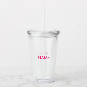 Anpassa namn, rensa textminimalistisk rosa take away mugg