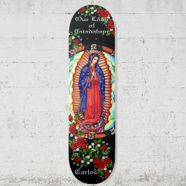 Anpassa Namn vårt Dam till Guadalupe Virgin Mary Mini Skateboard Bräda 18,5 Cm