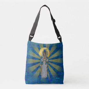 Anpassa Namn Virgin Mary med Halo Axelväska