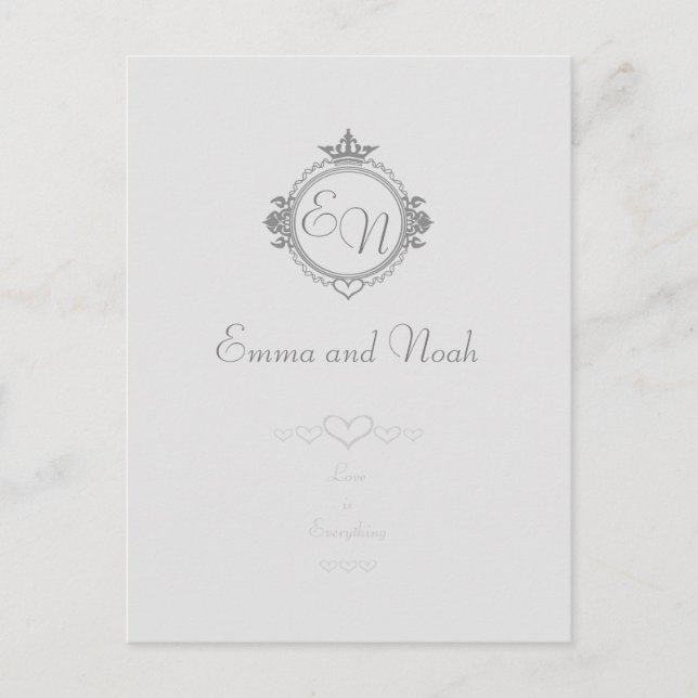 Anpassa namnen, initialer och frasen Love Meddelande Vykort (Framsida)