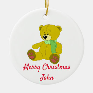 Anpassa namngiven teddy Ceramic Ornament
