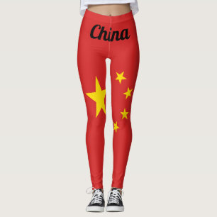 Anpassa nationell Flagga för China Leggings