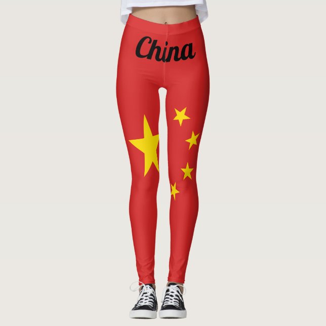 Anpassa nationell Flagga för China Leggings (Framsida)