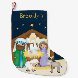 Anpassa nativitetsscenen liten julstrumpa