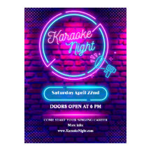 Anpassa Neon Karaoke Nattstort fönster