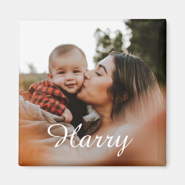 Anpassa ny mamma med baby och baby namn magnet (Framsidan)
