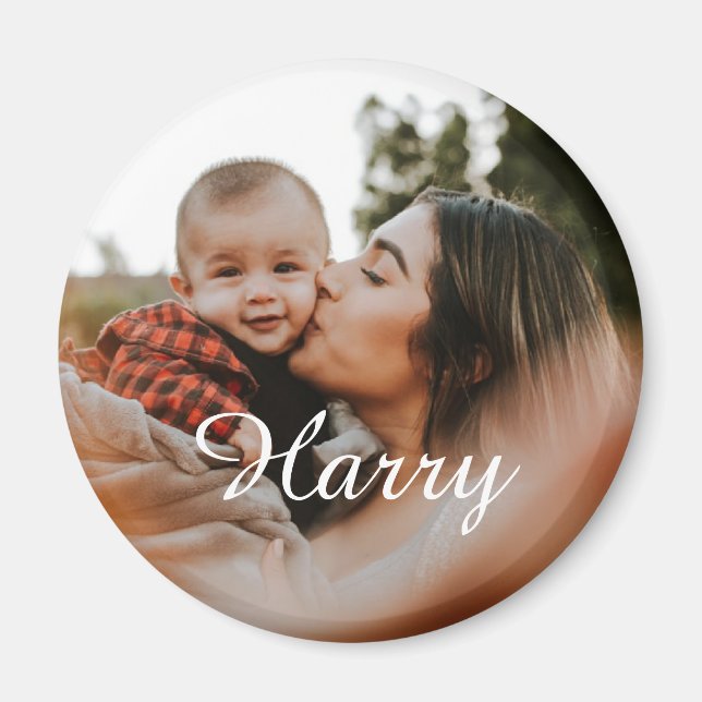 Anpassa ny mamma med baby och baby namn magnet (Framsidan)